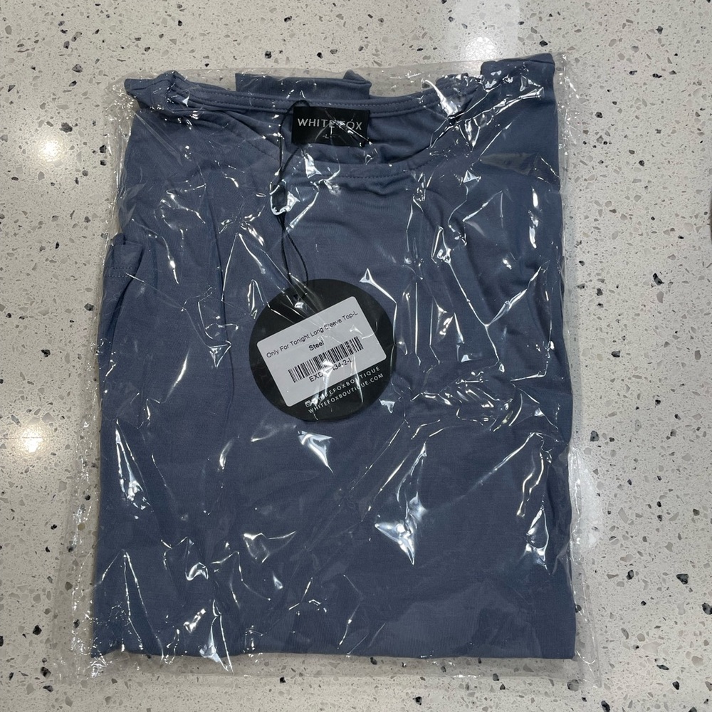 Steel Blue White Fox Boutique NWT